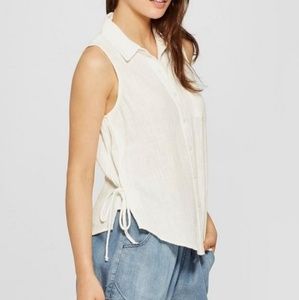 Universal Thread Small Button up Tank - Ivory